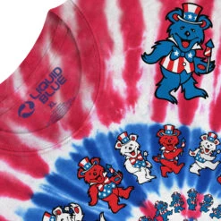 Spiral Patriotic Bears Tie-Dye T-Shirt -Pink Floyd shop 1080C 51111.1655139628
