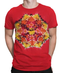 Red Mandala Unprinted Tie-Dye T-Shirt
