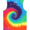 Rainbow Spiral Unprinted Tie-Dye Tank Top T-Shirt