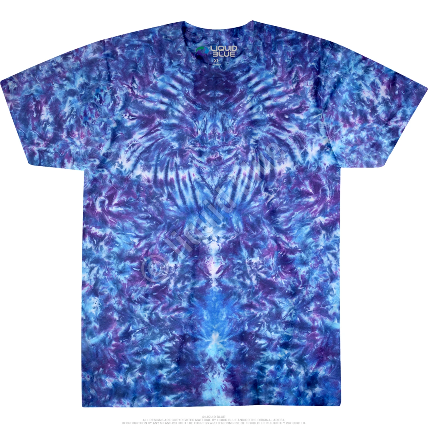 Crazy Blue Krinkle Unprinted Tie-Dye T-Shirt 3 Crazy Blue Krinkle Unprinted Tie-Dye T-Shirt - Image 3