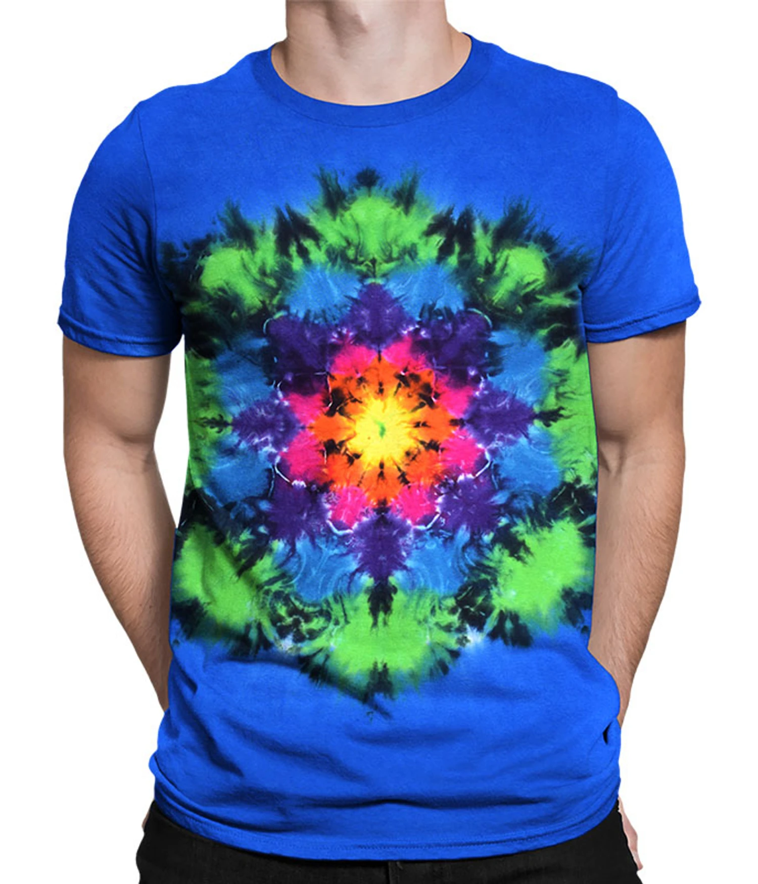Rainbow Mandala Unprinted Tie-Dye T-Shirt 1 Rainbow Mandala Unprinted Tie-Dye T-Shirt