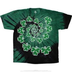 Shamrock Spiral Tie-Dye T-Shirt 5 Shamrock Spiral Tie-Dye T-Shirt -Pink Floyd shop 11186f 29061.1617393024