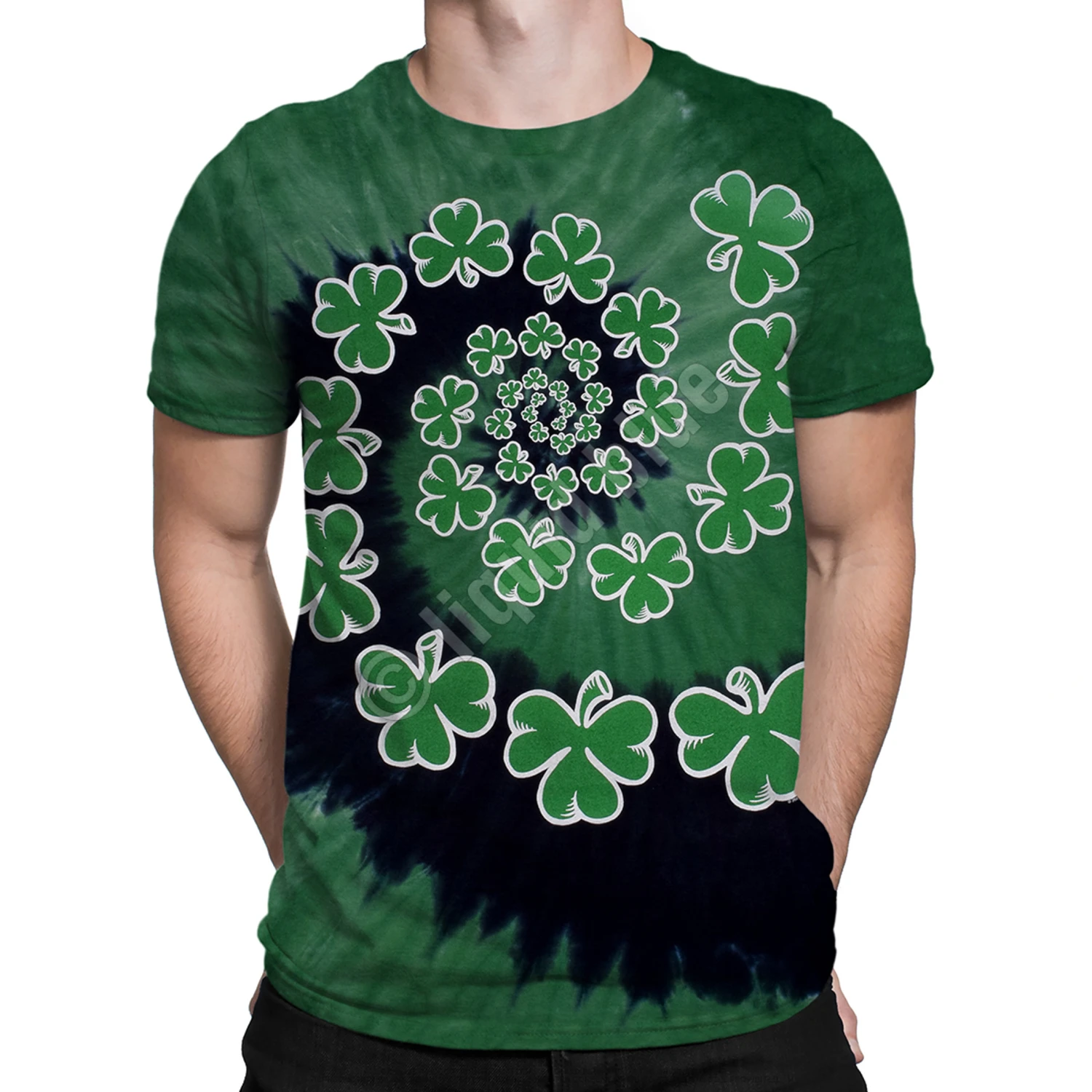 Shamrock Spiral Tie-Dye T-Shirt 2 Shamrock Spiral Tie-Dye T-Shirt - Image 2