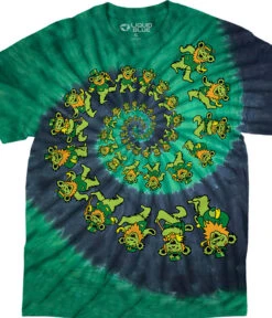 Irish Spiral Bears Tie-Dye T-Shirt