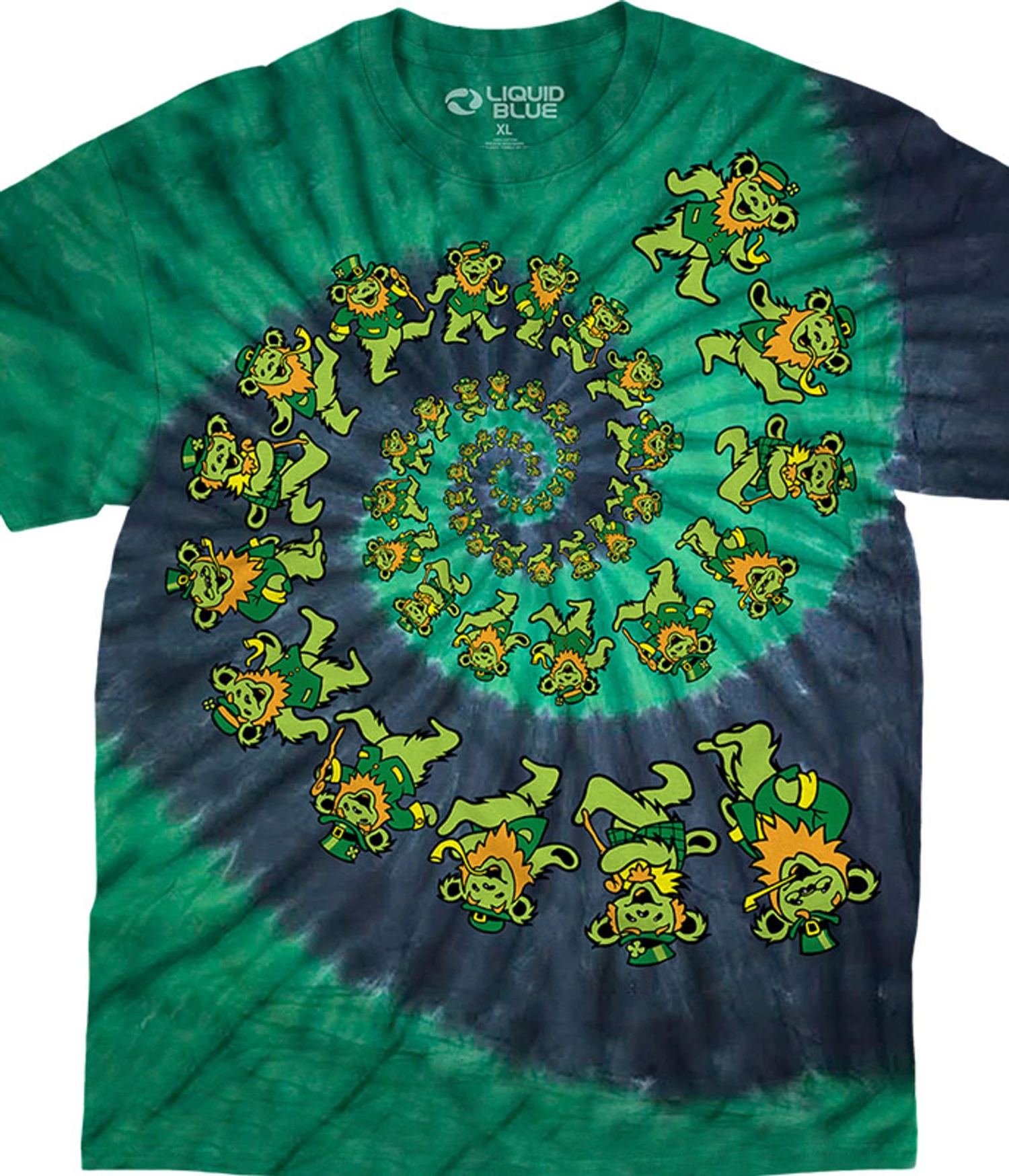 Irish Spiral Bears Tie-Dye T-Shirt 1 Irish Spiral Bears Tie-Dye T-Shirt
