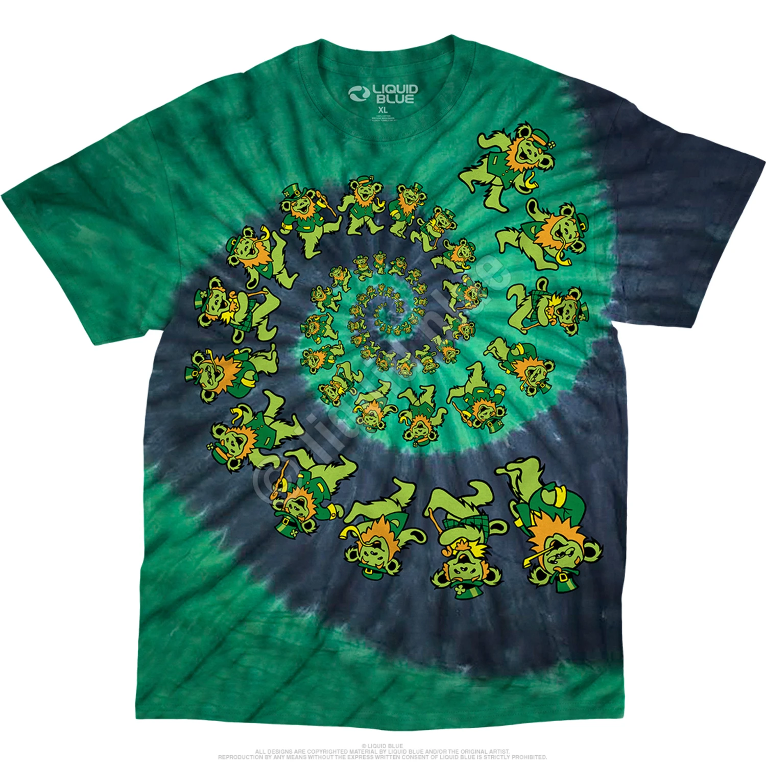 Irish Spiral Bears Tie-Dye T-Shirt 2 Irish Spiral Bears Tie-Dye T-Shirt - Image 2