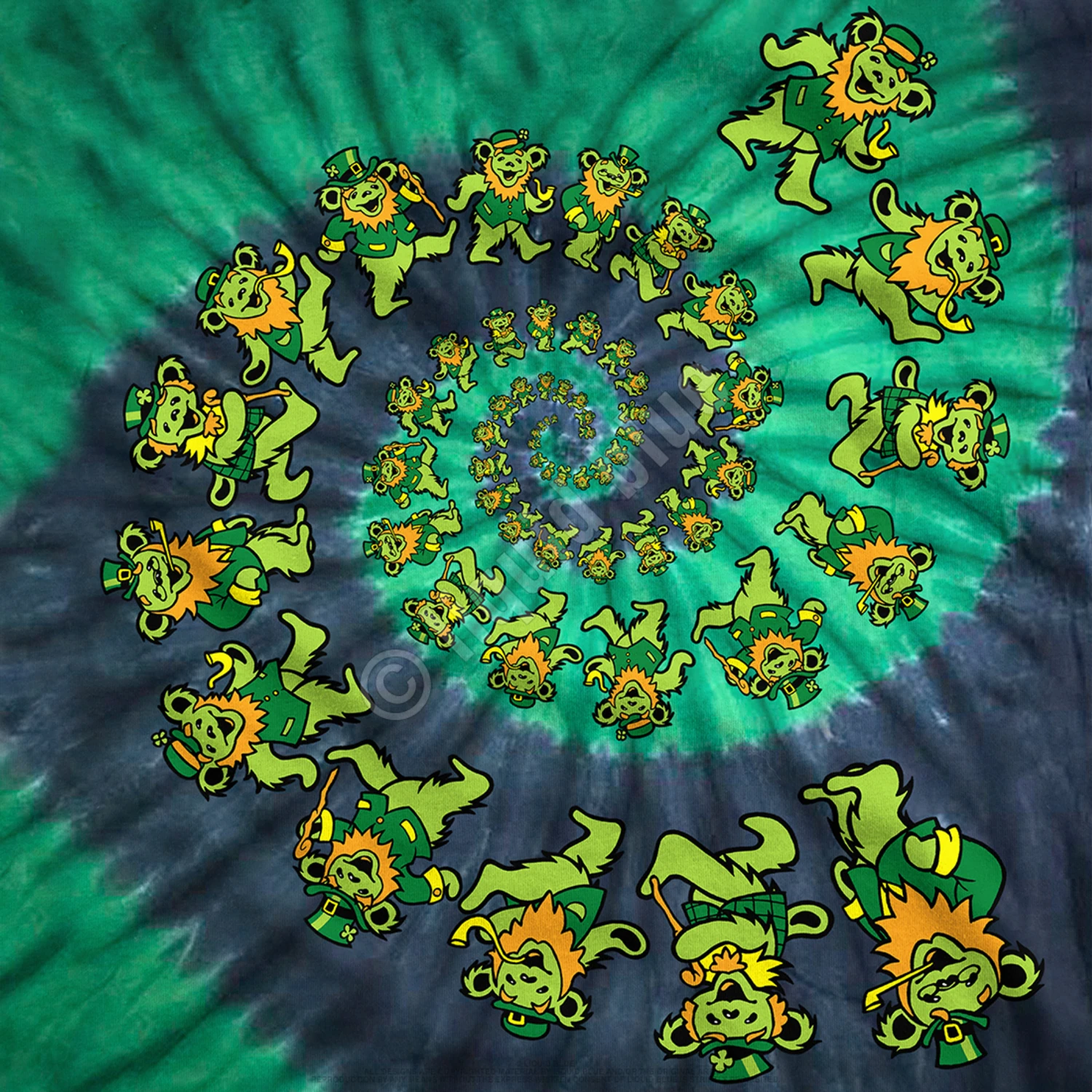 Irish Spiral Bears Tie-Dye T-Shirt 3 Irish Spiral Bears Tie-Dye T-Shirt - Image 3