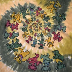 Alien Spiral Bears Tie-Dye T-Shirt -Pink Floyd shop 11395f artwork 73017.1628616154