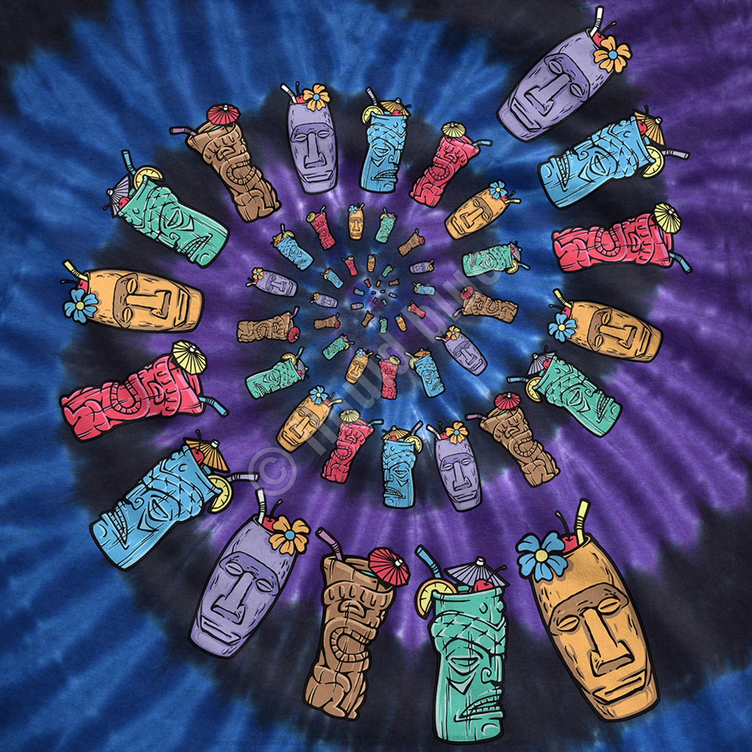 Tiki Spiral Tie-Dye T-Shirt 3 Tiki Spiral Tie-Dye T-Shirt - Image 3