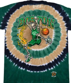 Boston Dunker Basketball Skeleton Tie-Dye T-Shirt