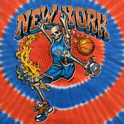 New York Dunker Basketball Skeleton Tie-Dye T-Shirt -Pink Floyd shop 11430f artwork 12105.1682446219