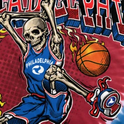 Philadelphia Dunker Basketball Skeleton Tie-Dye T-Shirt -Pink Floyd shop 11431f artwork1 41574.1682446206