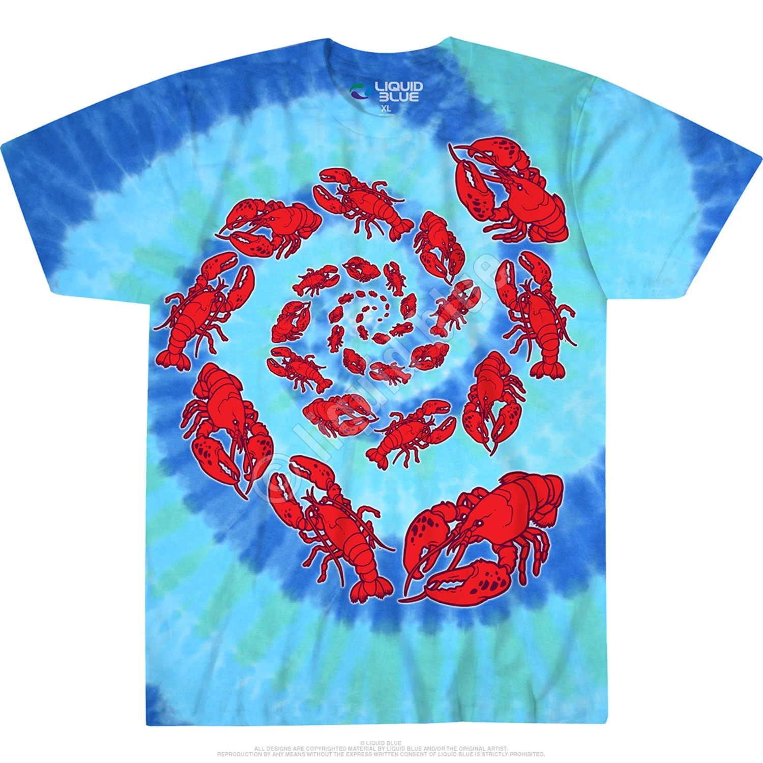 Lobster Spiral Tie-Dye T-Shirt 2 Lobster Spiral Tie-Dye T-Shirt - Image 2