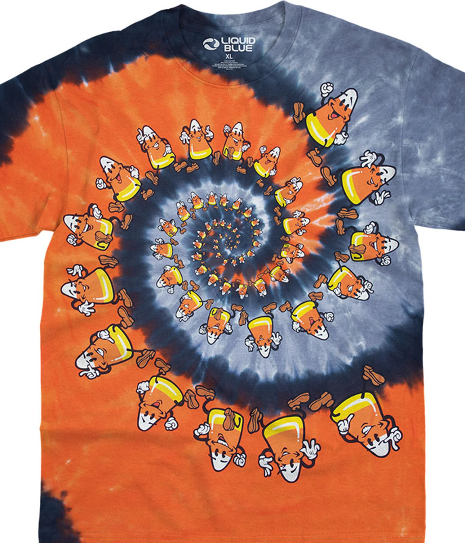 Candy Corn Spiral Tie-Dye T-Shirt 1 Candy Corn Spiral Tie-Dye T-Shirt