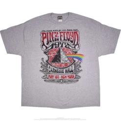 Pink Floyd Carnegie Hall Dark Heather Poly-Cotton T-Shirt -Pink Floyd shop 11624 plus 92334.1488396576
