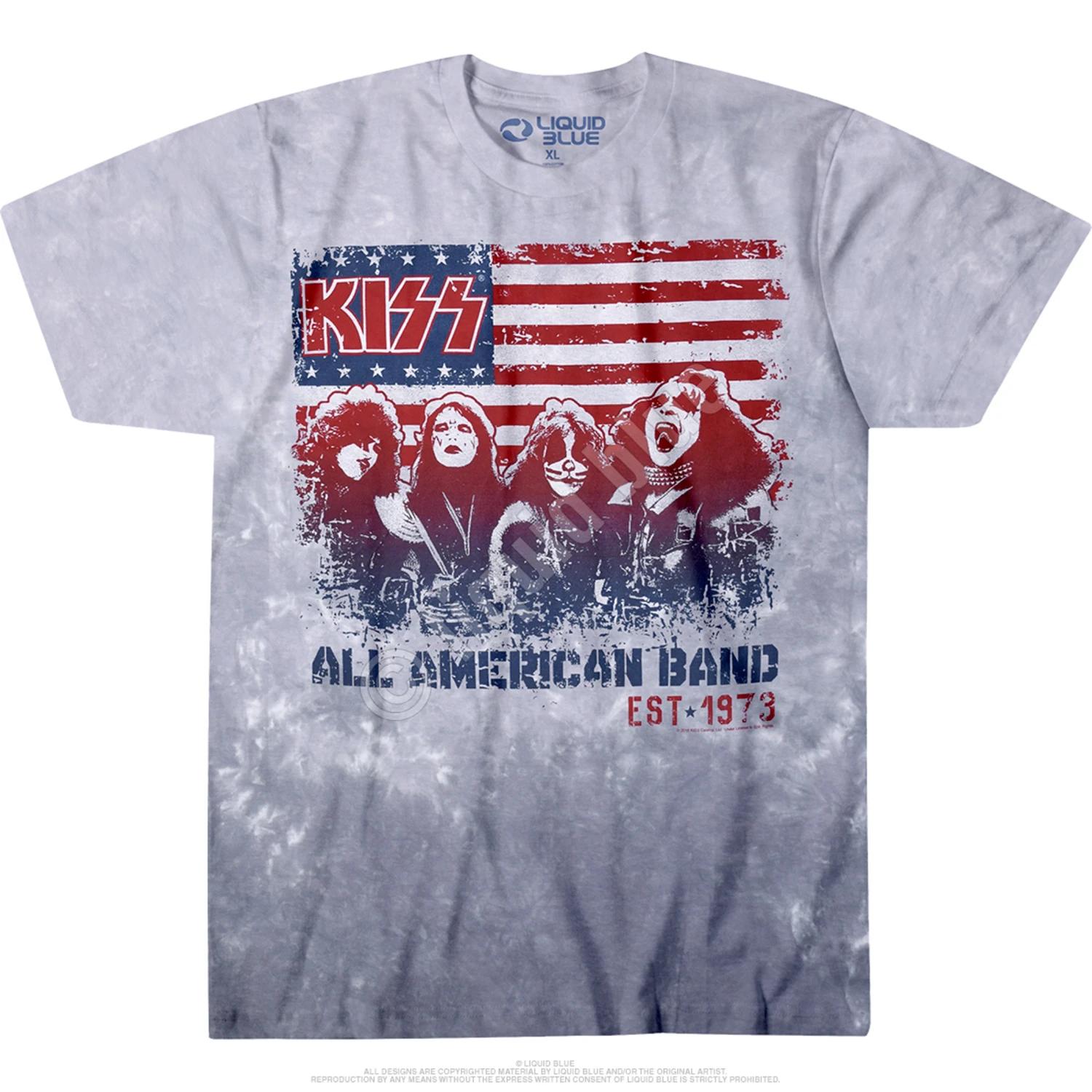 KISS All American Band Tie-Dye T-Shirt 2 KISS All American Band Tie-Dye T-Shirt - Image 2