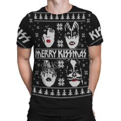 Merry KISSmas Black T-Shirt -Pink Floyd shop 11934f body 06557.1638221488
