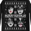 Merry KISSmas Sweater Black Long Sleeve T-Shirt