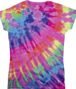 Rainbow Nebula Unprinted Juniors Long Length Tie-Dye T-Shirt