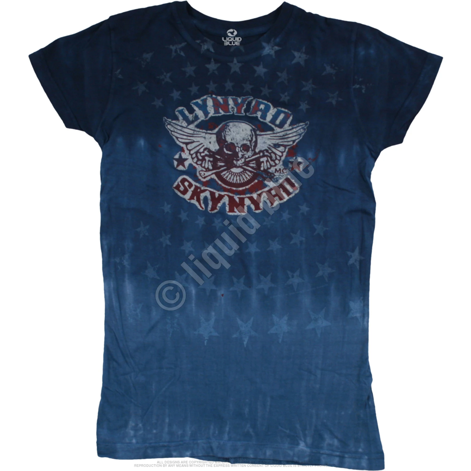 Skynyrd Stars Tie-Dye Juniors Long Length T-Shirt 2 Skynyrd Stars Tie-Dye Juniors Long Length T-Shirt - Image 2