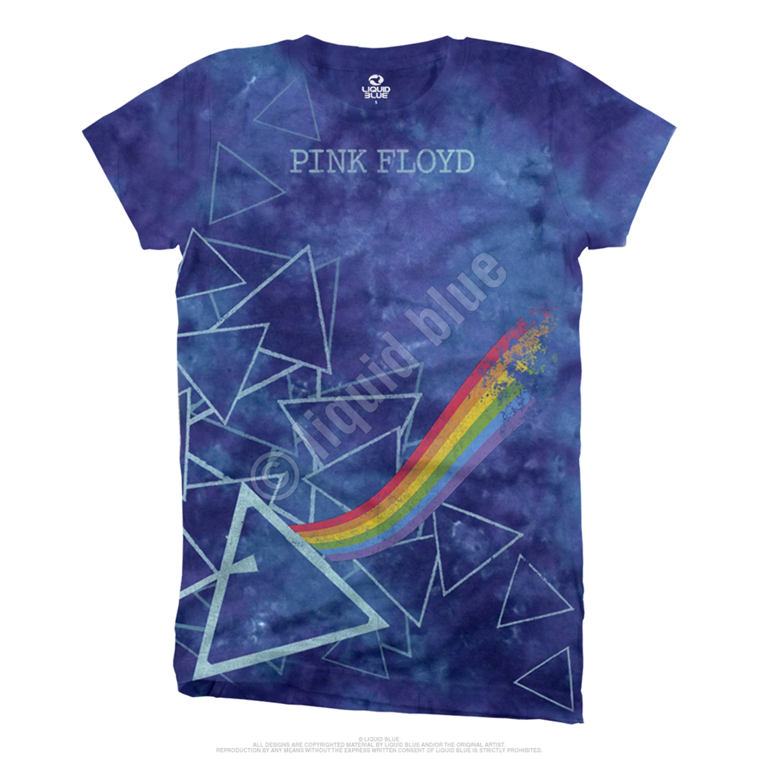 Pink Floyd Prisms Tie-Dye Juniors Long Length T-Shirt 3 Pink Floyd Prisms Tie-Dye Juniors Long Length T-Shirt - Image 3