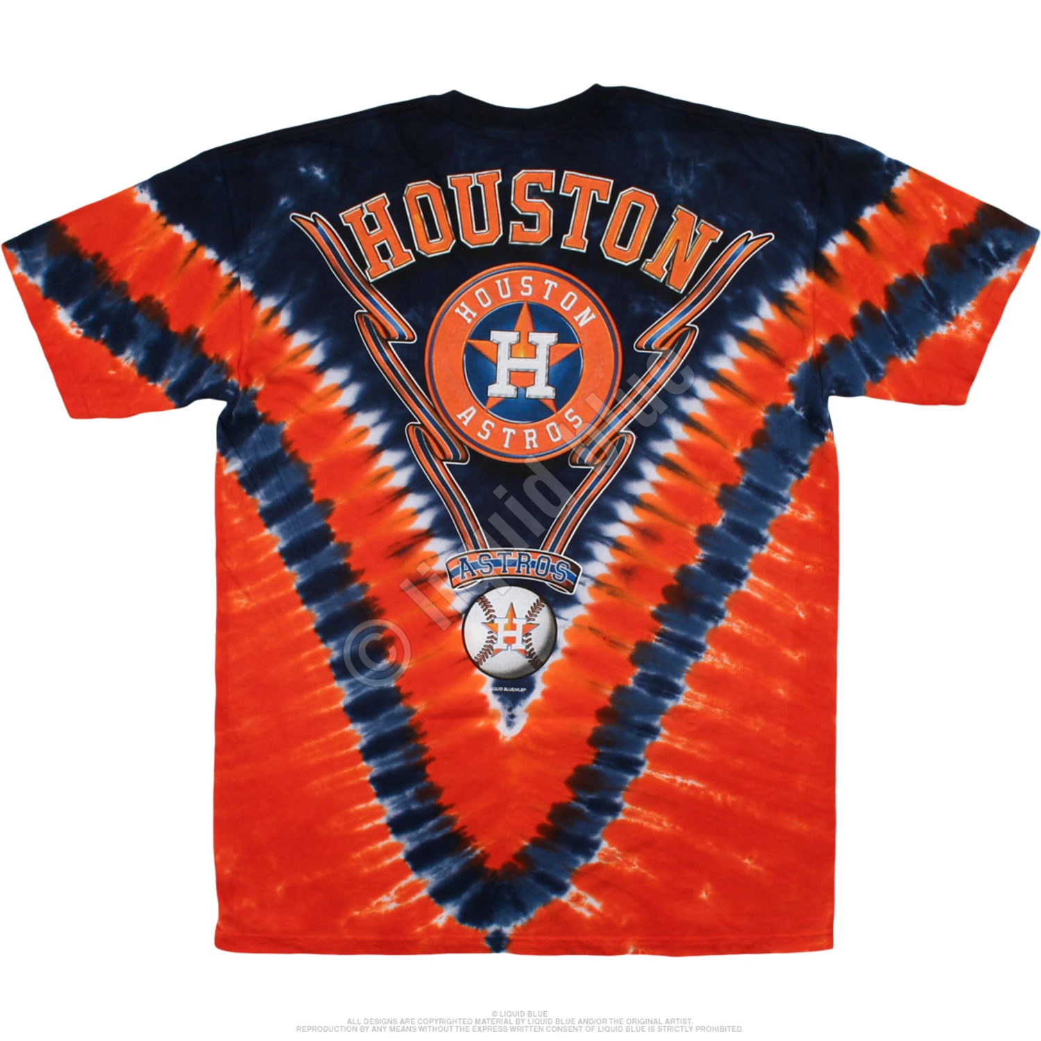 MLB Houston Astros V Tie-Dye T-Shirt 3 MLB Houston Astros V Tie-Dye T-Shirt - Image 3