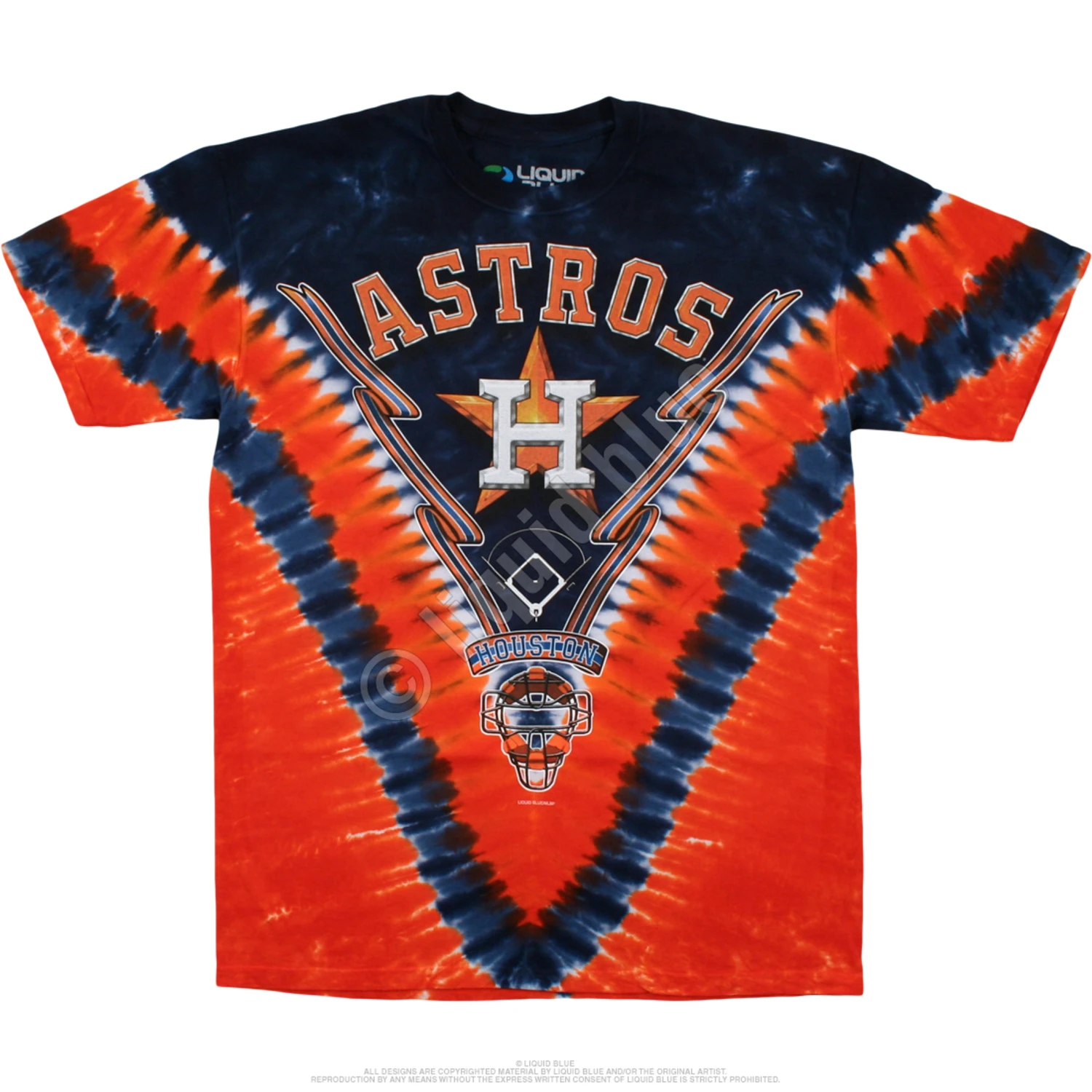 MLB Houston Astros V Tie-Dye T-Shirt 2 MLB Houston Astros V Tie-Dye T-Shirt - Image 2