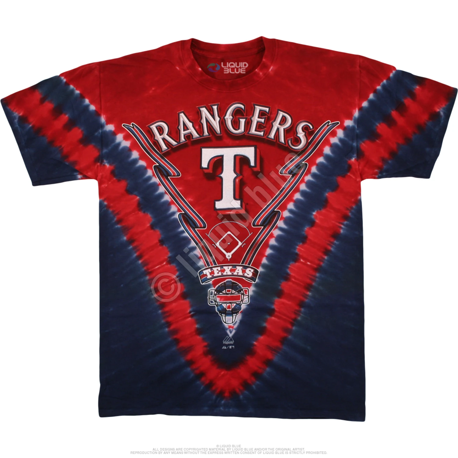 MLB Texas Rangers V Tie-Dye T-Shirt 2 MLB Texas Rangers V Tie-Dye T-Shirt - Image 2