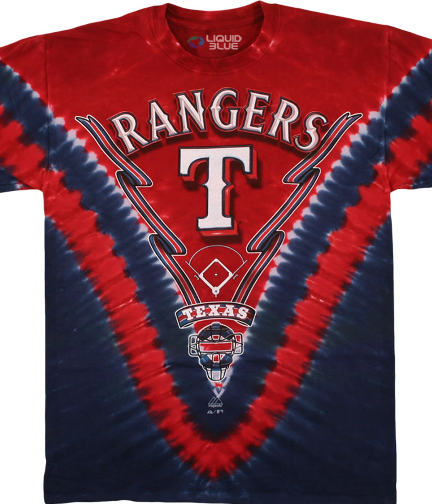 MLB Texas Rangers V Tie-Dye T-Shirt 1 MLB Texas Rangers V Tie-Dye T-Shirt
