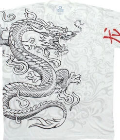 White Dragon White Athletic T-Shirt