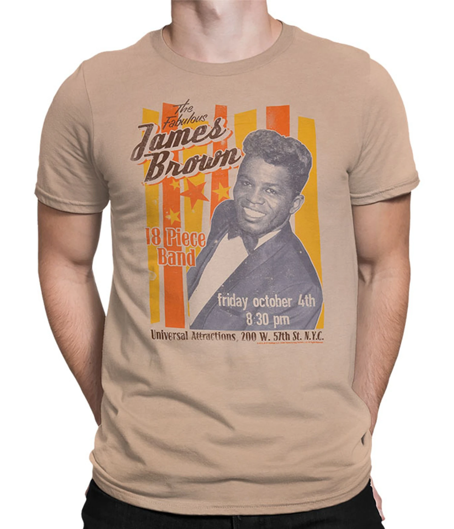 Fabulous James Brown Tan Athletic T-Shirt 1 Fabulous James Brown Tan Athletic T-Shirt