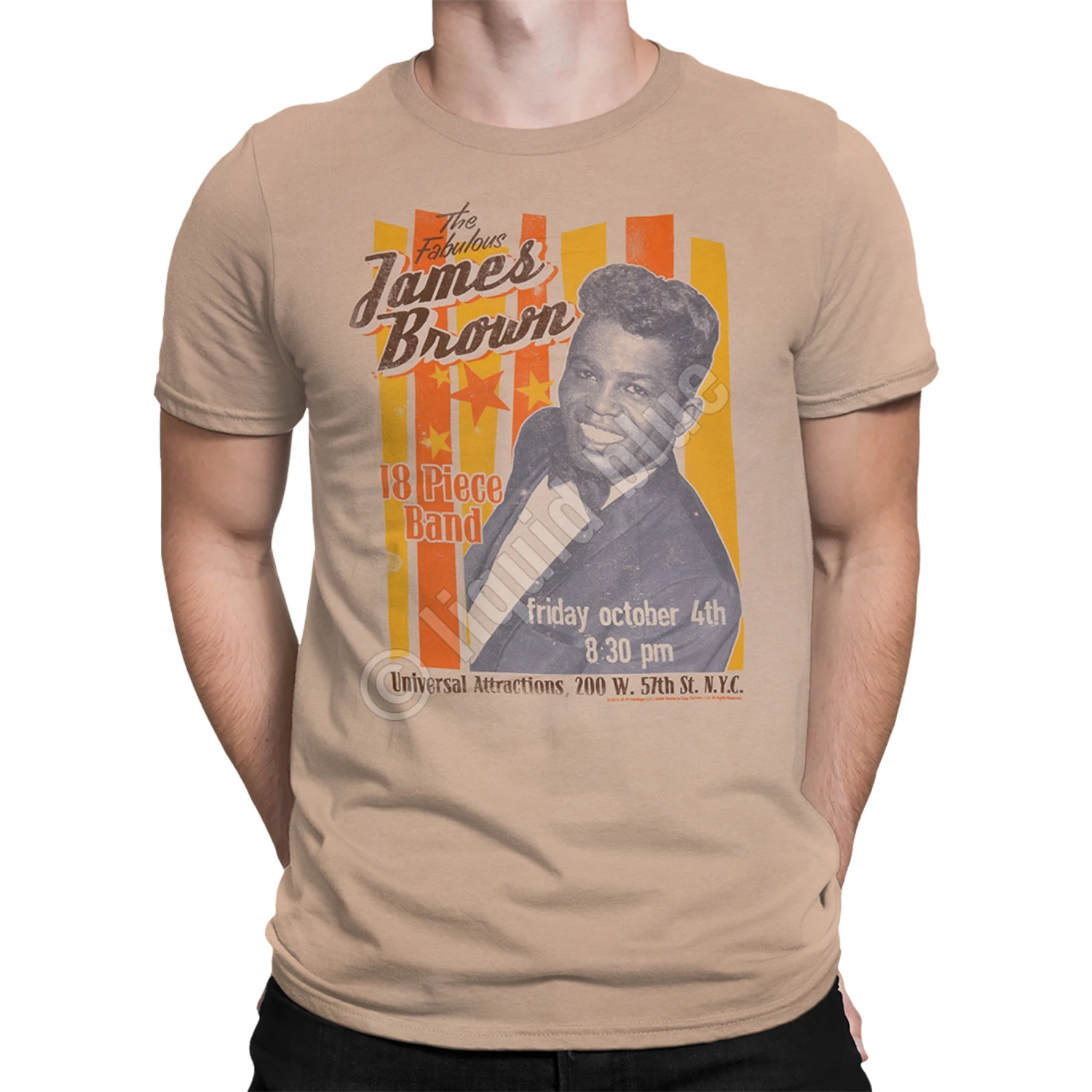 Fabulous James Brown Tan Athletic T-Shirt 2 Fabulous James Brown Tan Athletic T-Shirt - Image 2