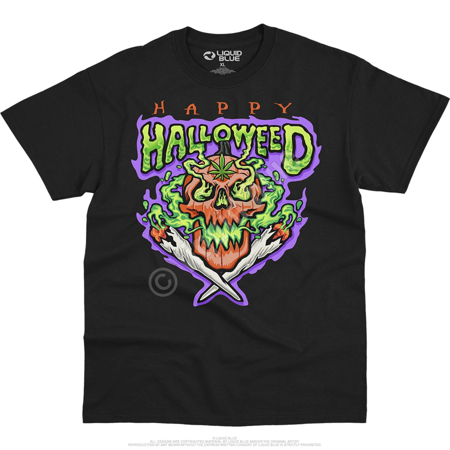 Halloweed Skull Black T-Shirt 2 Halloweed Skull Black T-Shirt - Image 2