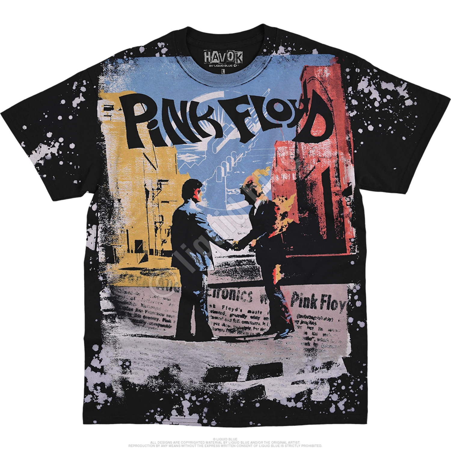 Pink Floyd Wish You Were Here Havok Black T-Shirt 2 Pink Floyd Wish You Were Here Havok Black T-Shirt - Image 2