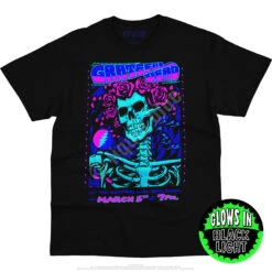 Bertha Blacklight Black T-Shirt -Pink Floyd shop 31562f blacklight 40675.1562622291
