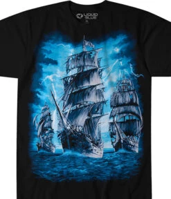Pirate Ship Black T-Shirt
