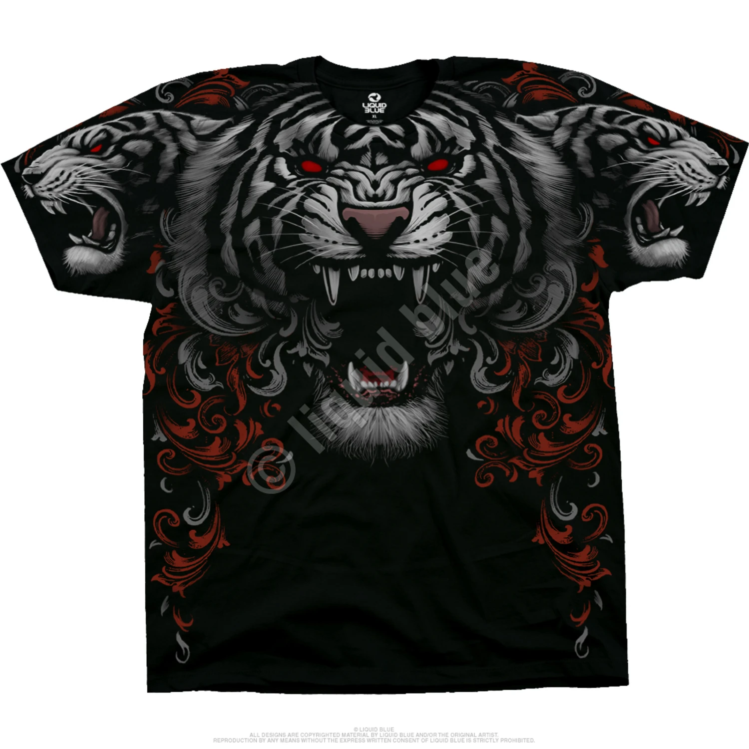 Three Tiger Roar Black T-Shirt 2 Three Tiger Roar Black T-Shirt - Image 2