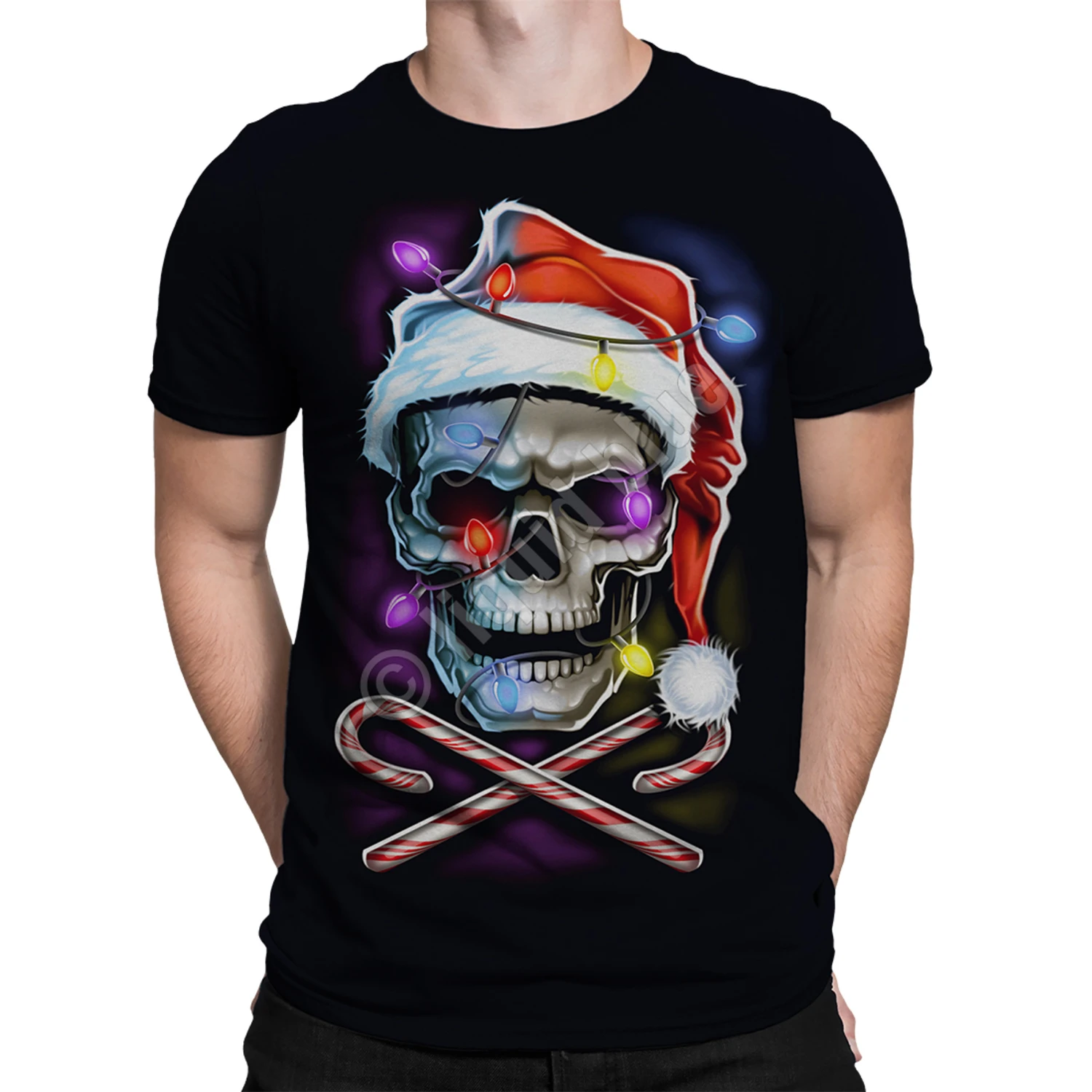 Skull And Cross Canes Black T-Shirt 2 Skull And Cross Canes Black T-Shirt - Image 2