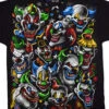 Colored Clowns Black T-Shirt