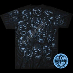 Skull Pile Blue Black T-Shirt 12 Skull Pile Blue Black T-Shirt -Pink Floyd shop 31736b glow 03201.1636997164
