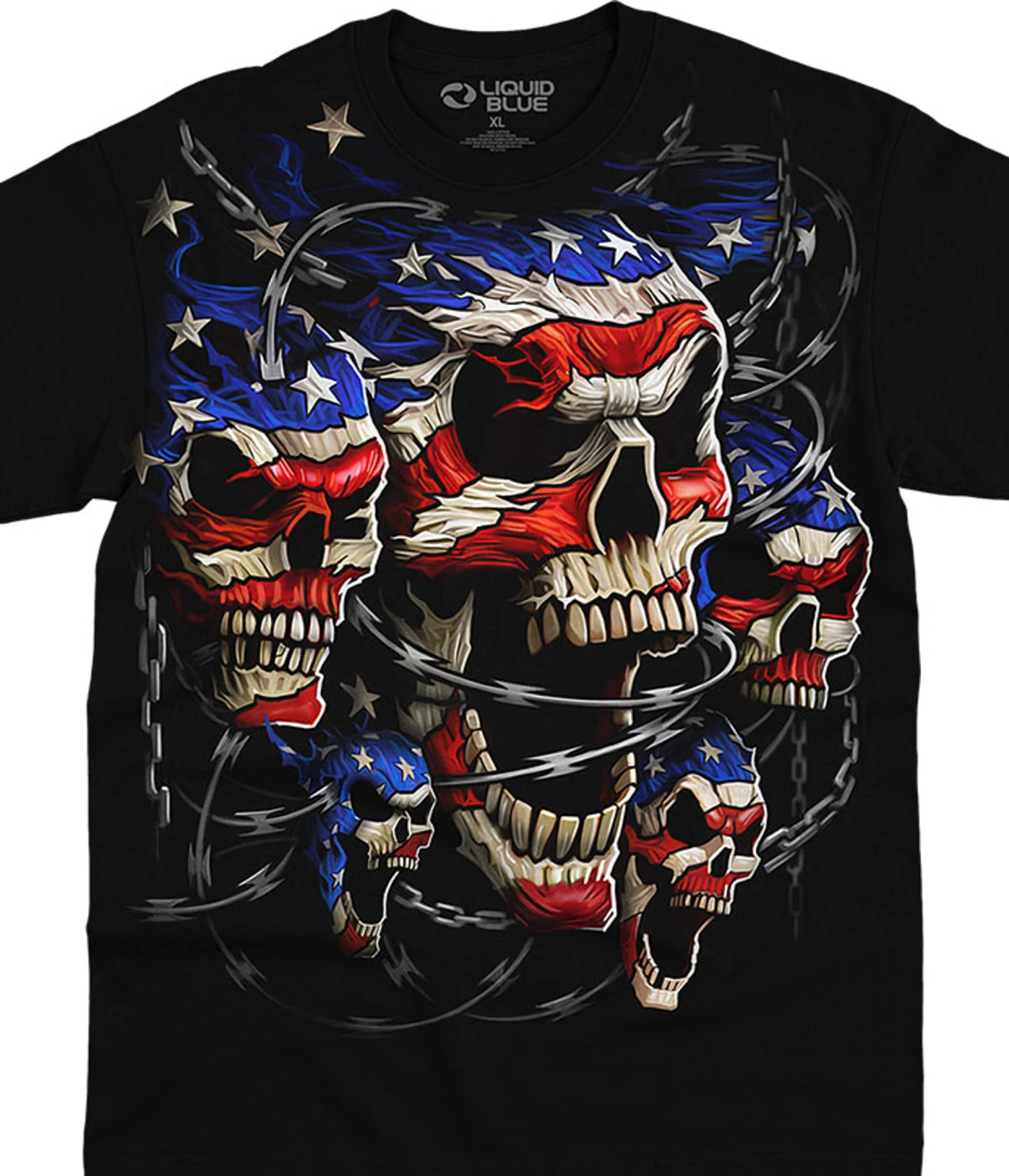 Patriotic Skulls Black T-Shirt 1 Patriotic Skulls Black T-Shirt