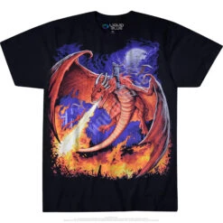 Dragon Fire Black T-Shirt -Pink Floyd shop 31750f 65675.1473448481