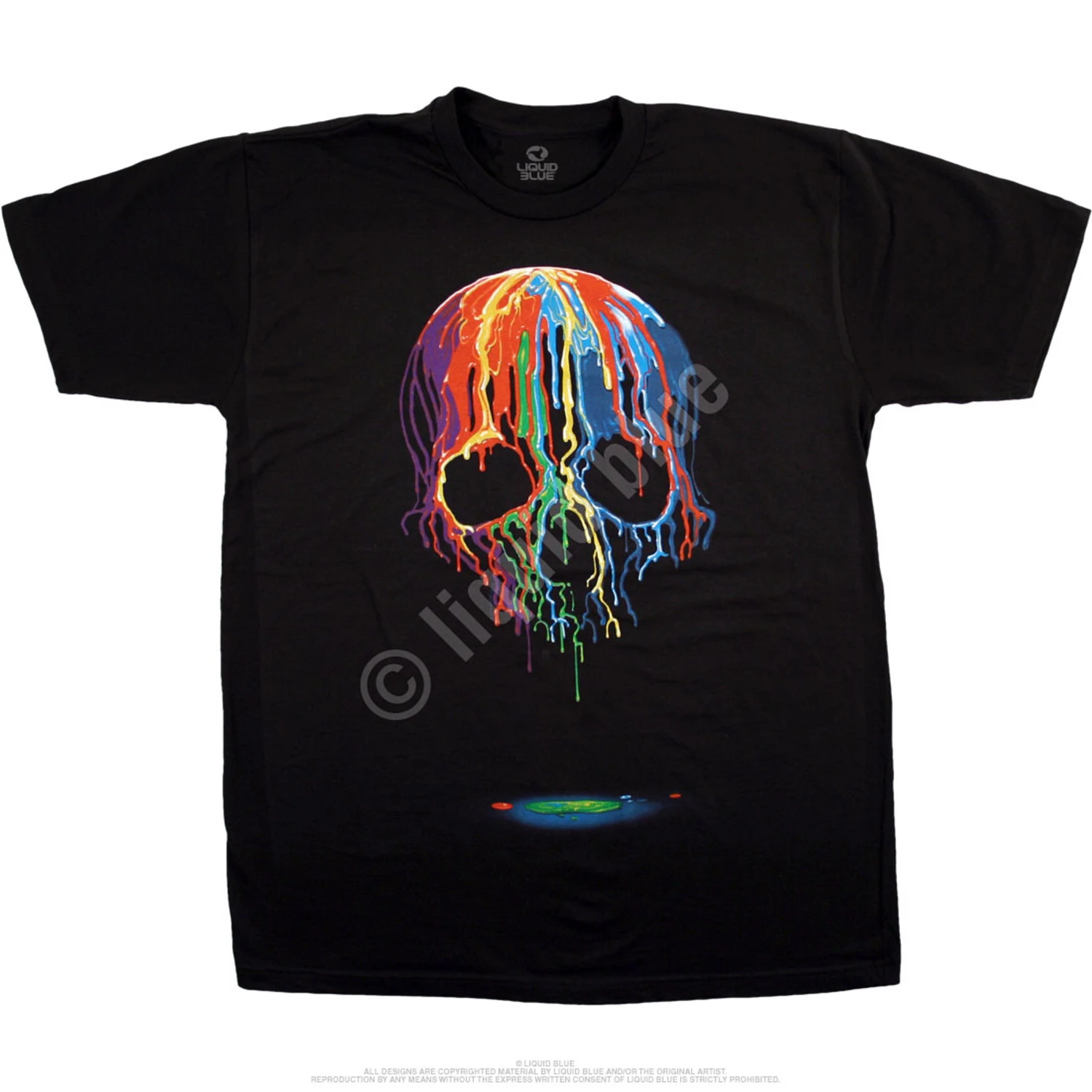 Melting Skull Black Athletic T-Shirt 2 Melting Skull Black Athletic T-Shirt - Image 2
