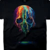 Melting Skull Black Athletic T-Shirt