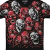 Skull Pile Red Grey Black Athletic T-Shirt