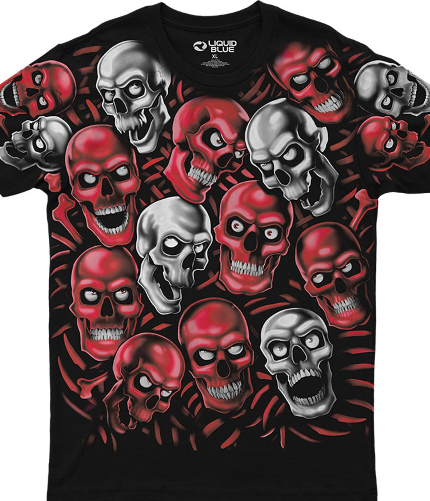 Skull Pile Red Grey Black Athletic T-Shirt 1 Skull Pile Red Grey Black Athletic T-Shirt