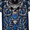 Blue Flame Skull Black T-Shirt