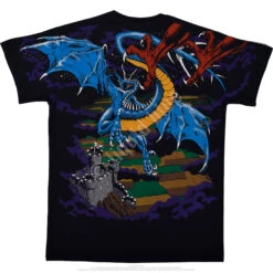 Dueling Dragons Black T-Shirt -Pink Floyd shop 31777b 87112.1639429362