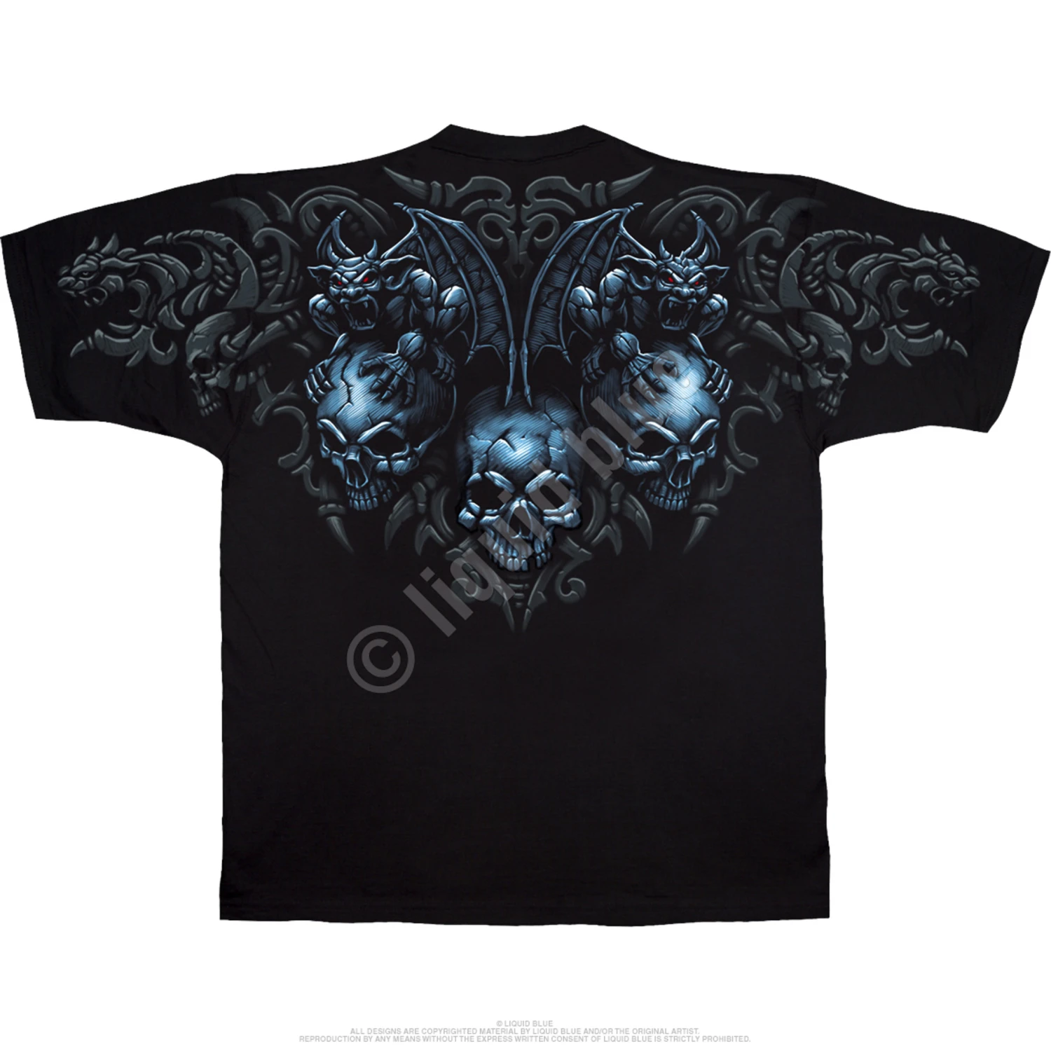 Gargoyle Skull Black T-Shirt 3 Gargoyle Skull Black T-Shirt - Image 3