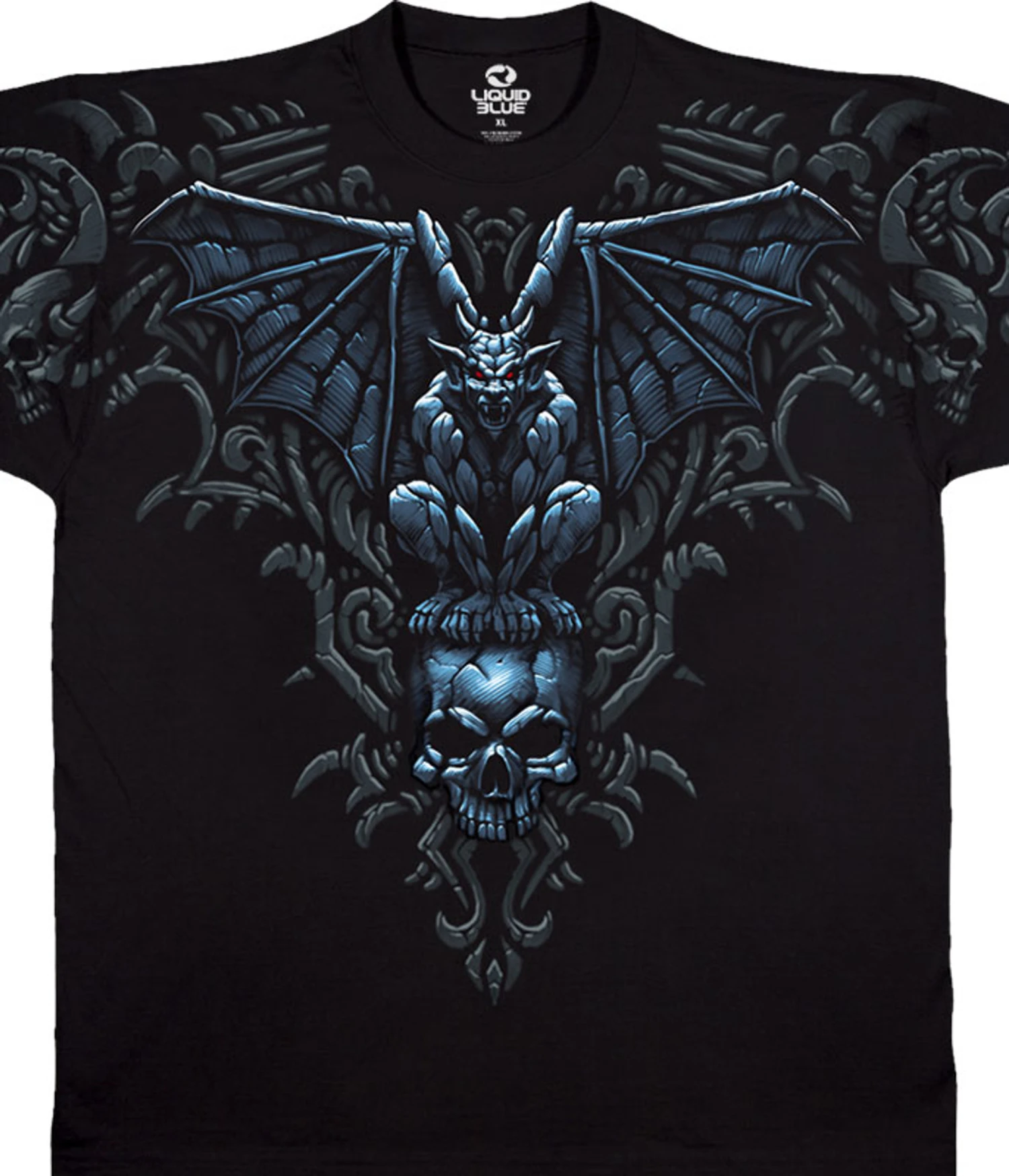 Gargoyle Skull Black T-Shirt 1 Gargoyle Skull Black T-Shirt